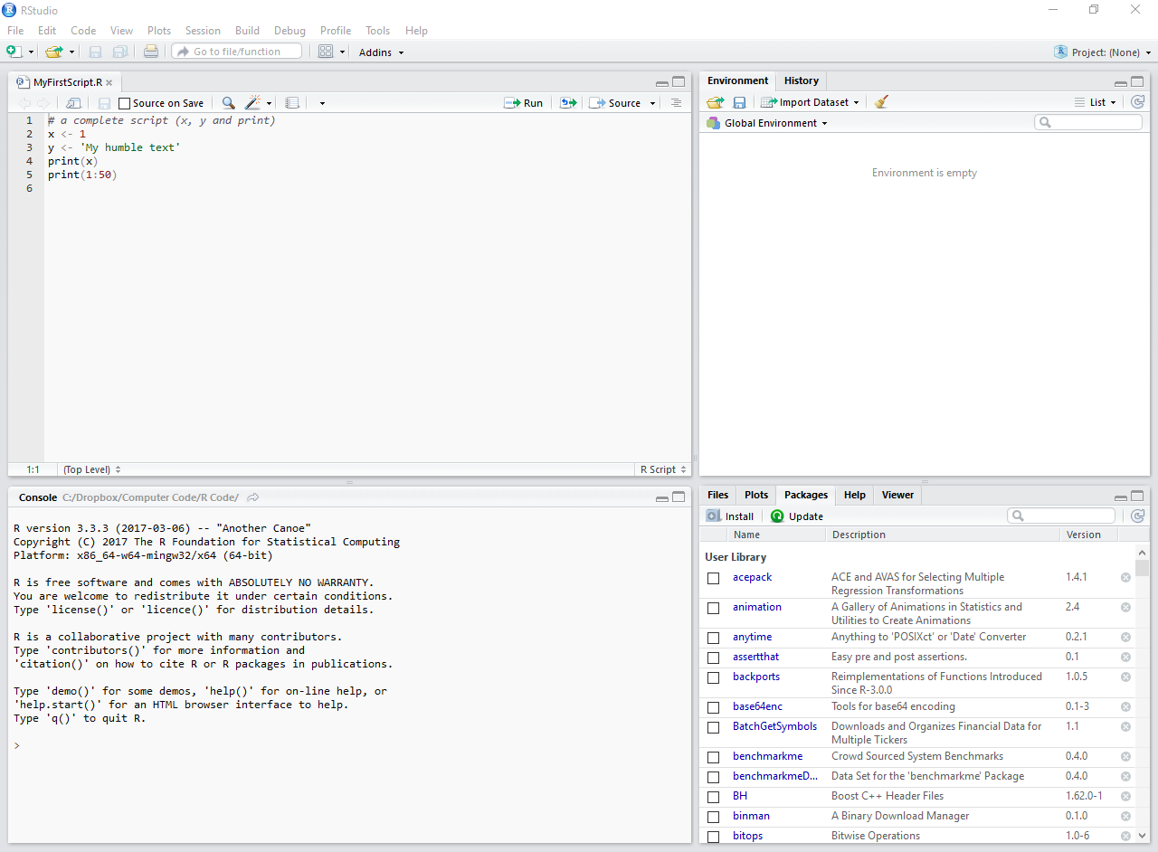 Example of an R script