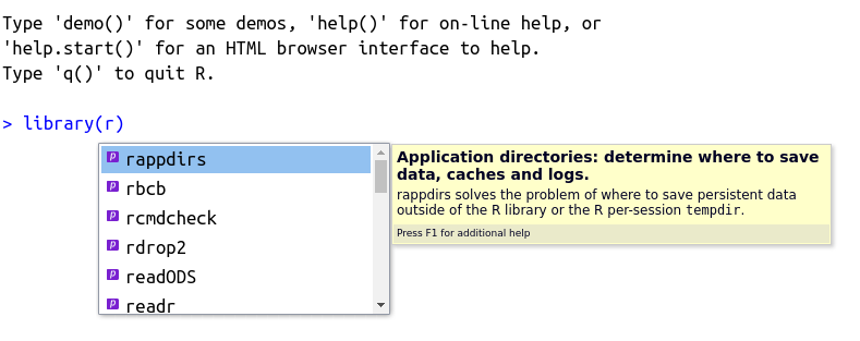 Usage of autocomplete for packages